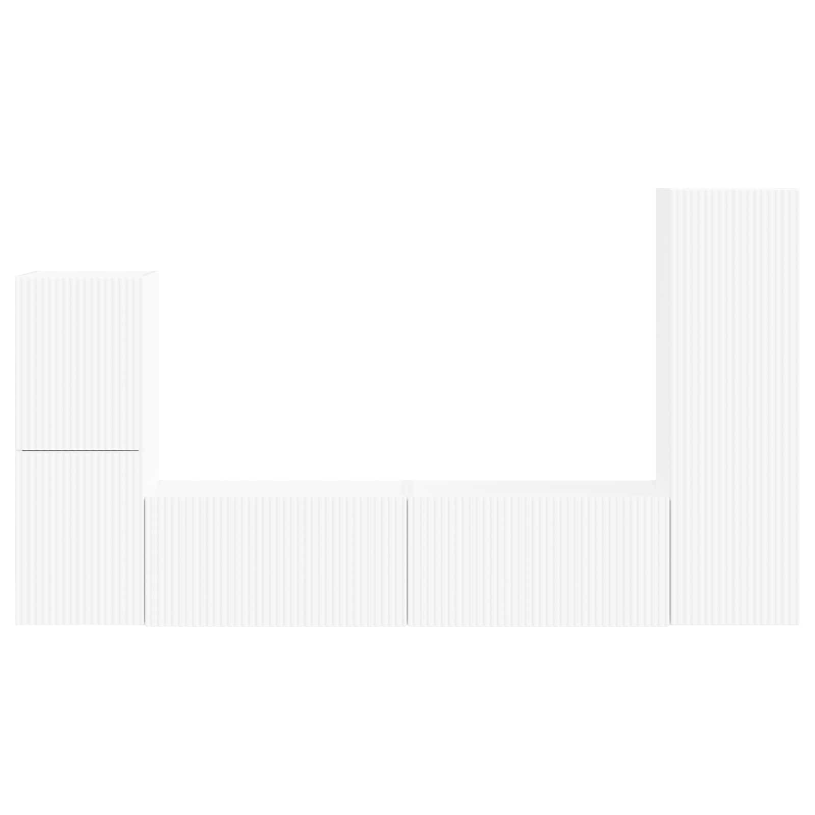 Telerikapi komplekt Seinale kinnitatav 4 pcs Valge Tehispuit 77 Kõik vajalik sinu aeda ja koju! Telerikapi komplekt Seinale kinnitatav 4 pcs Valge Tehispuit - Image 8