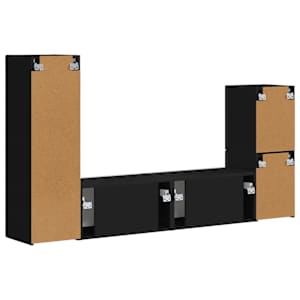 Sestava TV skříněk Nástěnný 4 pcs Černá kompozitní dřevo - obrázek 9