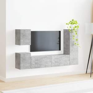Sestava TV skříněk 4 pcs Betonově šedá kompozitní dřevo - obrázek 4
