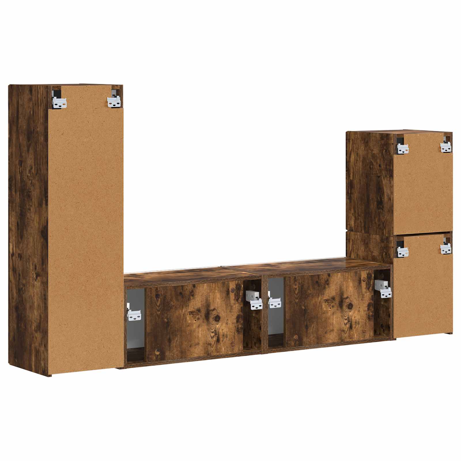 Telerikapi komplekt 4 pcs Suitsetatud tamm Tehispuit 147 Kõik vajalik sinu aeda ja koju! Telerikapi komplekt 4 pcs Suitsetatud tamm Tehispuit - Image 9