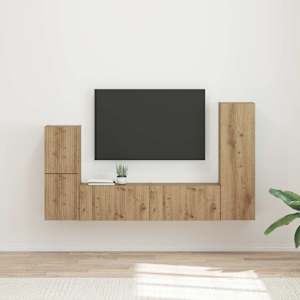 Sestava TV skříněk 4 pcs Artisanový dub kompozitní dřevo - obrázek 1