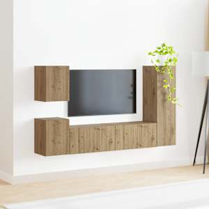 Sestava TV skříněk 4 pcs Artisanový dub kompozitní dřevo - obrázek 4