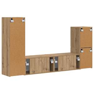 Sestava TV skříněk 4 pcs Artisanový dub kompozitní dřevo - obrázek 9