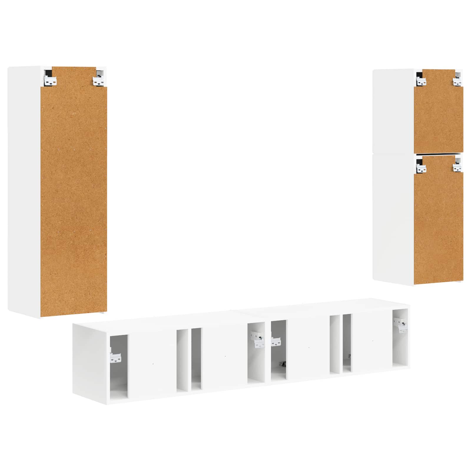 Telerikapi komplekt Seinale kinnitatav 4 pcs Valge Tehispuit 56 Kõik vajalik sinu aeda ja koju! Telerikapi komplekt Seinale kinnitatav 4 pcs Valge Tehispuit - Image 10