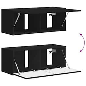 Sestava TV skříněk Nástěnný 4 pcs Černá kompozitní dřevo - obrázek 12