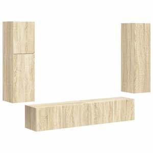 Sestava TV skříněk Nástěnný 4 pcs Sonoma dub kompozitní dřevo - obrázek 2