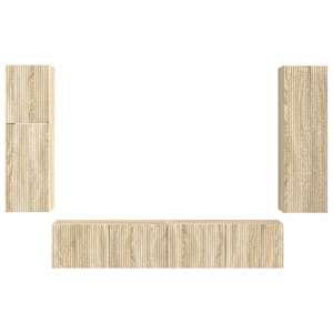 Sestava TV skříněk Nástěnný 4 pcs Sonoma dub kompozitní dřevo - obrázek 9