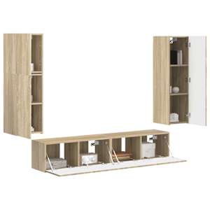 Sestava TV skříněk Nástěnný 4 pcs Sonoma dub kompozitní dřevo - obrázek 3