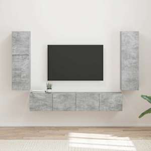 Sestava TV skříněk 4 pcs Betonově šedá kompozitní dřevo - obrázek 1