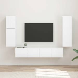 Sestava TV skříněk 4 pcs Vysoce lesklá bílá kompozitní dřevo - obrázek 1