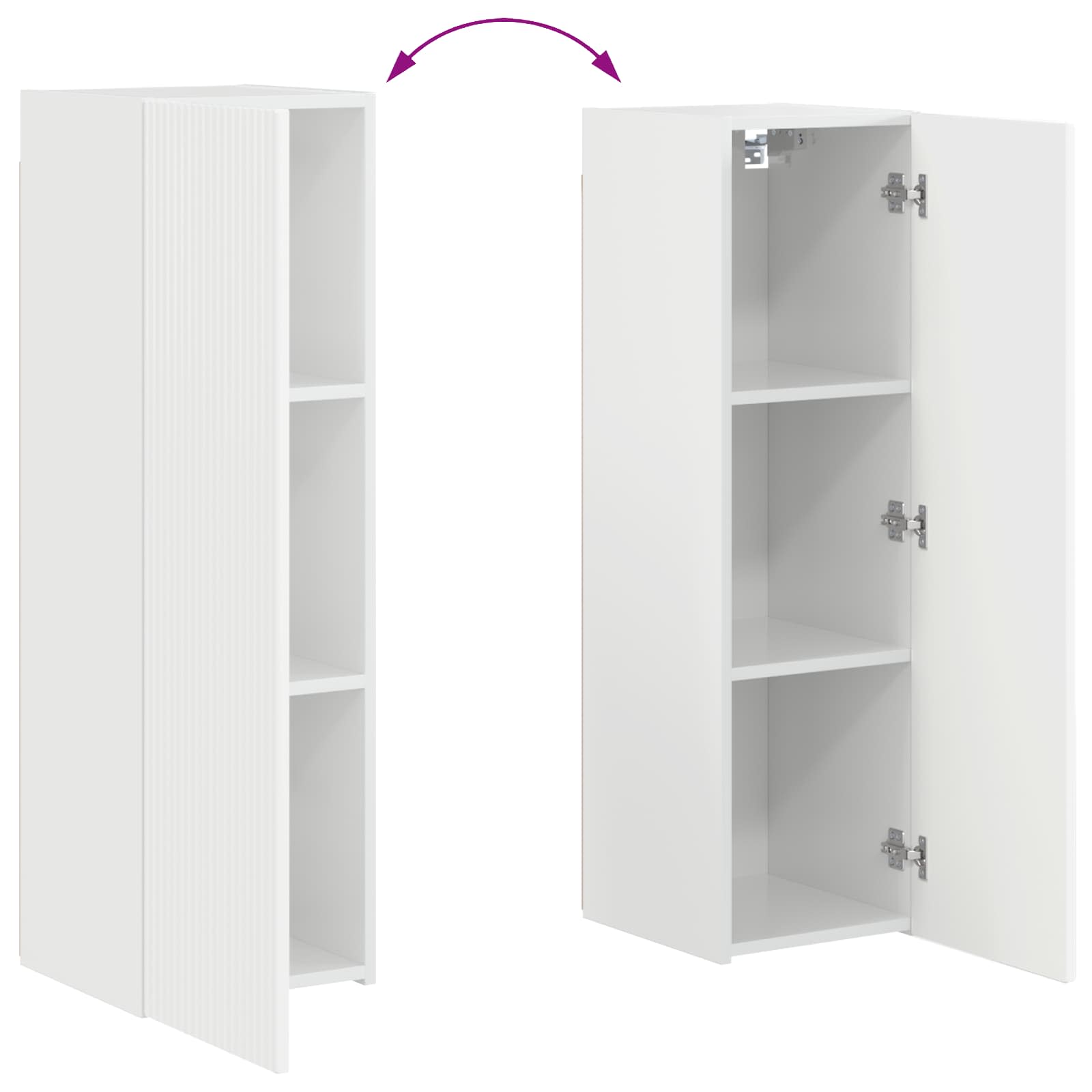 Komplet TV omaric 4 pcs Visok sijaj bela Konstruiran les - slika 13