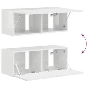 Sestava TV skříněk 4 pcs Vysoce lesklá bílá kompozitní dřevo - obrázek 12
