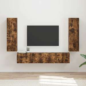 Sestava TV skříněk Nástěnný 4 pcs Kouřový dub kompozitní dřevo - obrázek 1