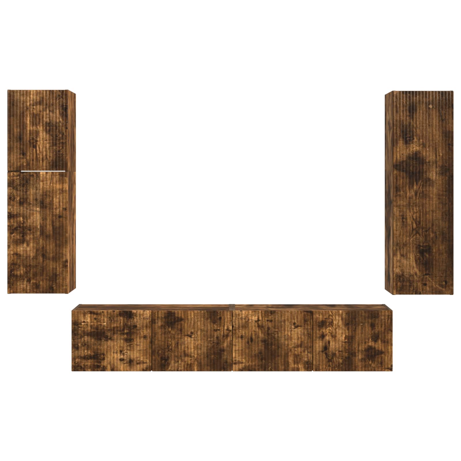 Telerikapi komplekt 4 pcs Suitsetatud tamm Tehispuit 124 Kõik vajalik sinu aeda ja koju! Telerikapi komplekt 4 pcs Suitsetatud tamm Tehispuit - Image 9