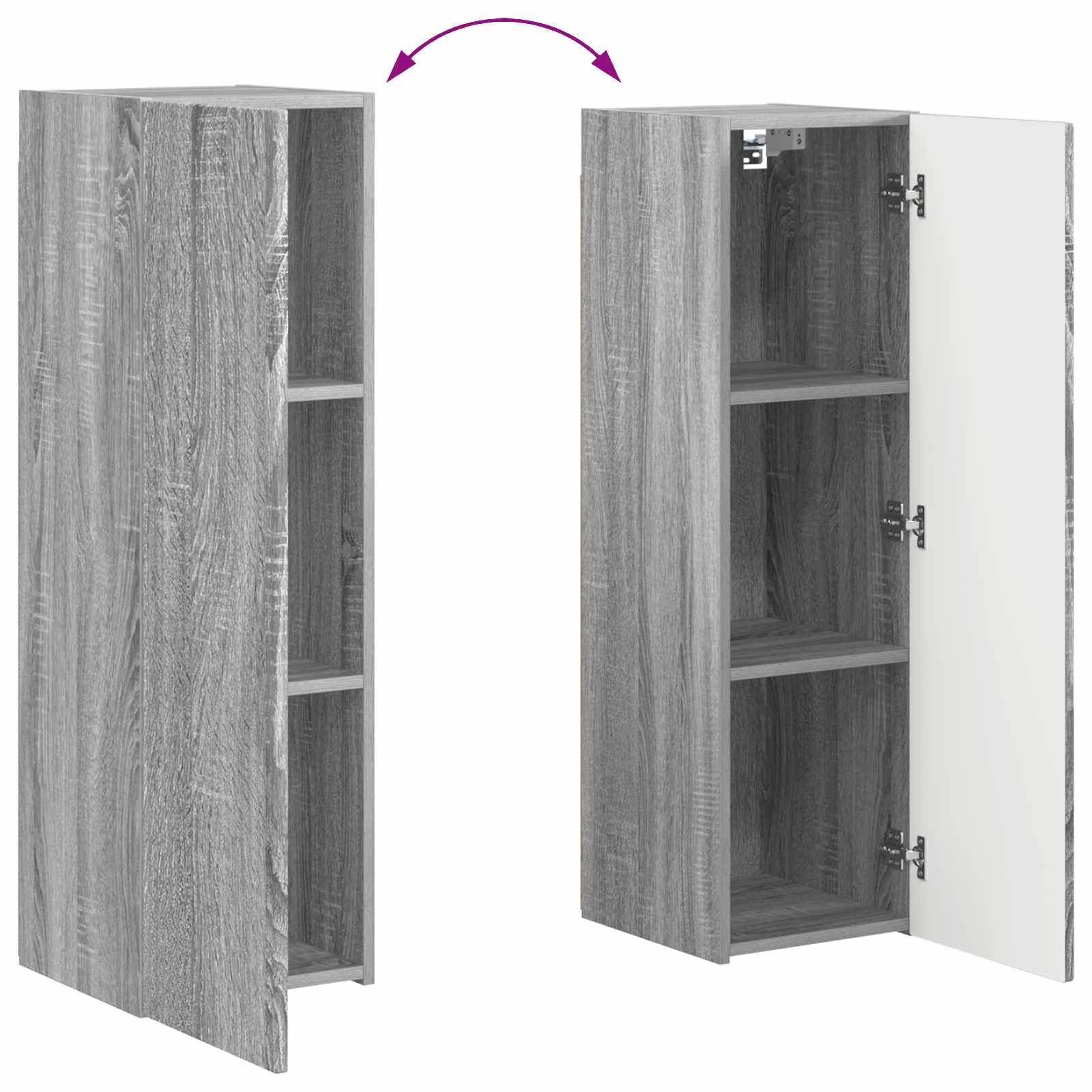 Komplet TV omaric 4 pcs Siva Sonoma Konstruiran les - slika 13