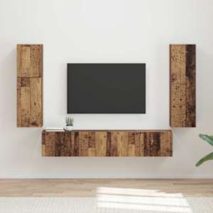 Komplet TV omaric 4 pcs Star les Konstruiran les