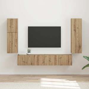 Sestava TV skříněk 4 pcs Artisanový dub kompozitní dřevo - obrázek 1