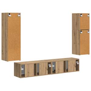 Sestava TV skříněk 4 pcs Artisanový dub kompozitní dřevo - obrázek 10