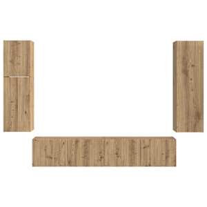Sestava TV skříněk 4 pcs Artisanový dub kompozitní dřevo - obrázek 9