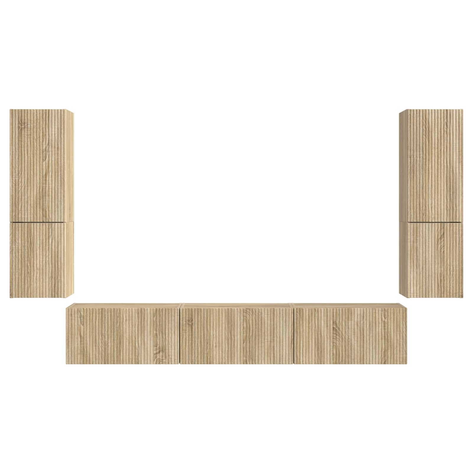 Komplet TV omaric 4 pcs Sonoma hrast Konstruiran les - slika 8