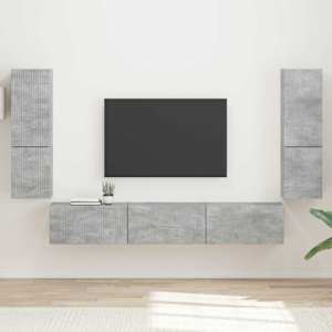 Sestava TV skříněk 4 pcs Betonově šedá kompozitní dřevo - obrázek 1