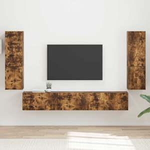 Sestava TV skříněk Nástěnný 4 pcs Kouřový dub kompozitní dřevo - obrázek 1