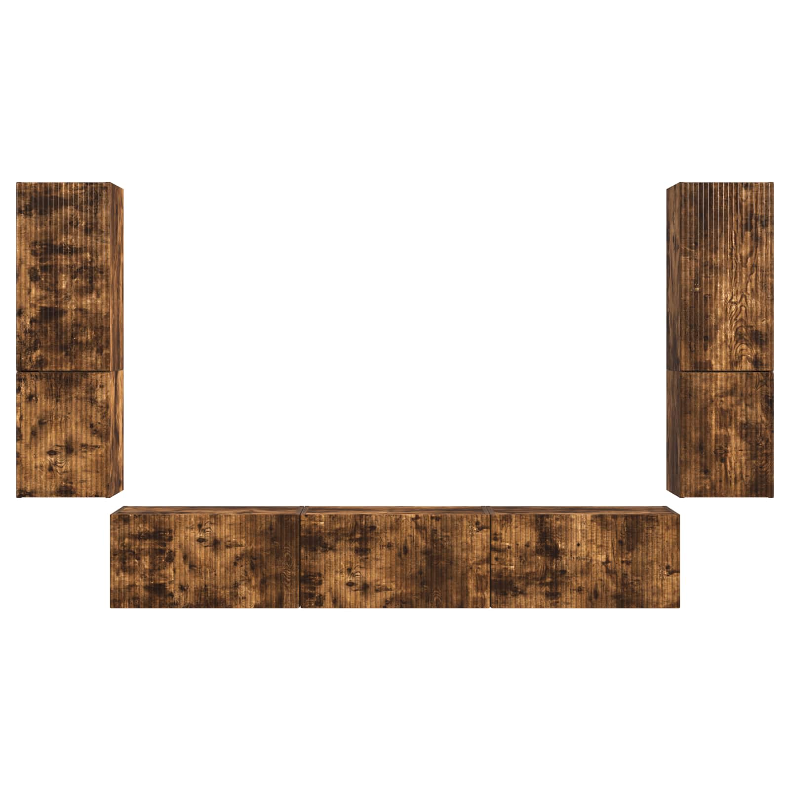 Telerikapi komplekt 4 pcs Suitsetatud tamm Tehispuit 100 Kõik vajalik sinu aeda ja koju! Telerikapi komplekt 4 pcs Suitsetatud tamm Tehispuit - Image 8