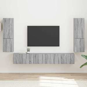 Sestava TV skříněk Nástěnný 4 pcs Šedá Sonoma kompozitní dřevo - obrázek 1