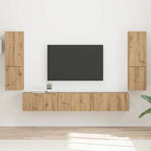 Sestava TV skříněk 4 pcs Artisanový dub kompozitní dřevo - obrázek 1