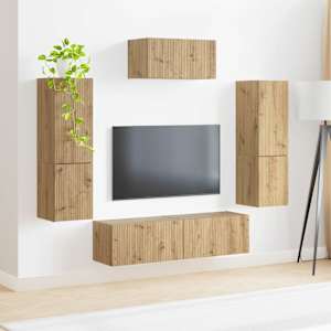 Sestava TV skříněk 4 pcs Artisanový dub kompozitní dřevo - obrázek 4