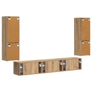 Sestava TV skříněk 4 pcs Artisanový dub kompozitní dřevo - obrázek 9