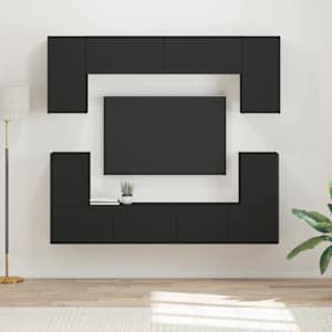 Sestava TV skříněk Nástěnný 5 pcs Černá kompozitní dřevo - obrázek 1