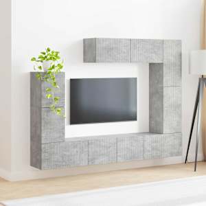 Sestava TV skříněk 5 pcs Betonově šedá kompozitní dřevo - obrázek 4