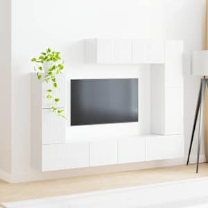 Sestava TV skříněk 5 pcs Vysoce lesklá bílá kompozitní dřevo - obrázek 4