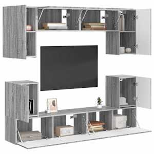 Sestava TV skříněk Nástěnný 5 pcs Šedá Sonoma kompozitní dřevo - obrázek 3