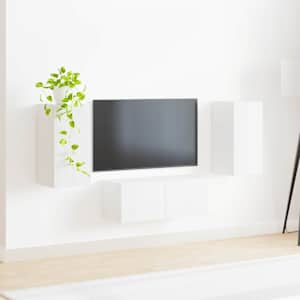Sestava TV skříněk Nástěnný 6 pcs Bílá kompozitní dřevo - obrázek 4