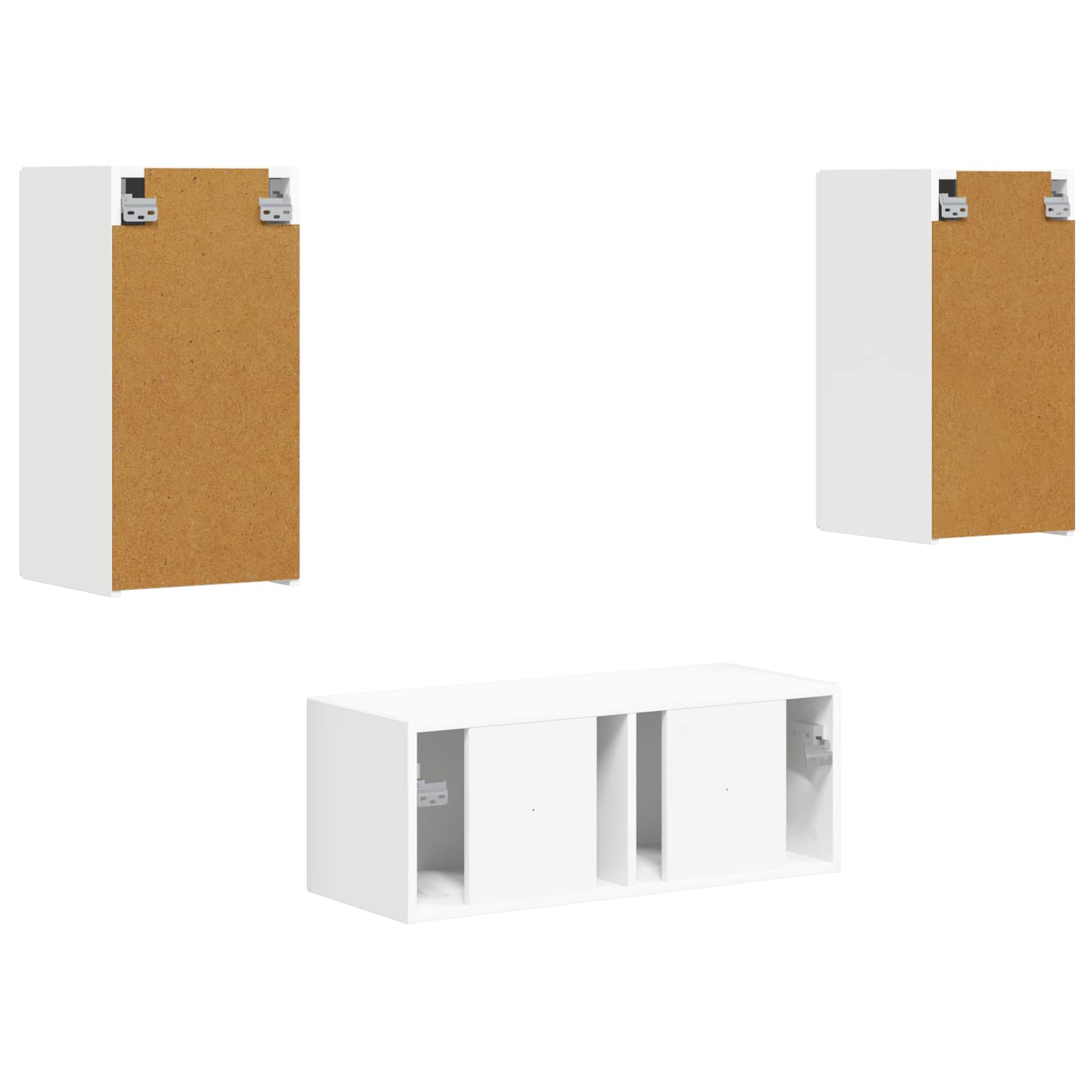 Telerikapi komplekt Seinale kinnitatav 6 pcs Valge Tehispuit 8 Kõik vajalik sinu aeda ja koju! Telerikapi komplekt Seinale kinnitatav 6 pcs Valge Tehispuit - Image 8