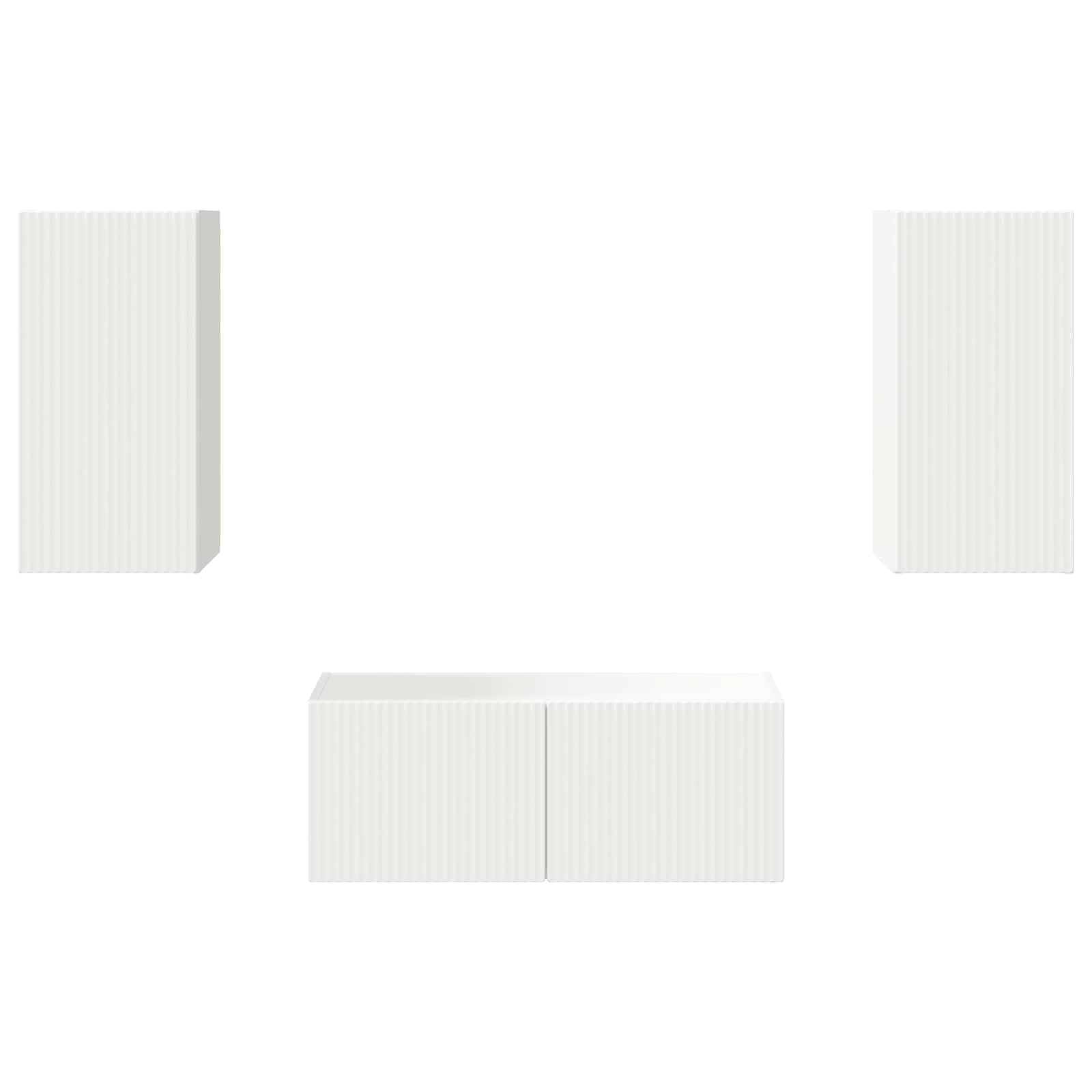 Telerikapi komplekt Seinale kinnitatav 6 pcs Valge Tehispuit 7 Kõik vajalik sinu aeda ja koju! Telerikapi komplekt Seinale kinnitatav 6 pcs Valge Tehispuit - Image 7