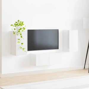 Sestava TV skříněk 6 pcs Vysoce lesklá bílá kompozitní dřevo - obrázek 4