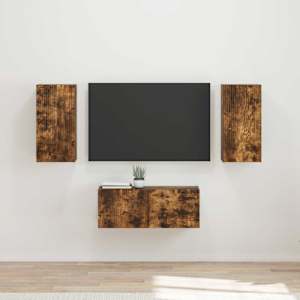 Komplet TV omaric 6 pcs Dimljeni oreh Konstruiran les