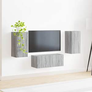 Sestava TV skříněk Nástěnný 6 pcs Šedá Sonoma kompozitní dřevo - obrázek 4