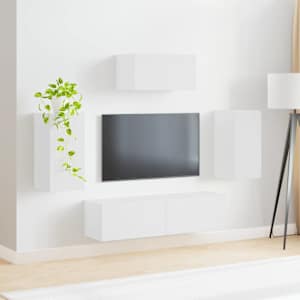 Sestava TV skříněk Nástěnný 5 pcs Bílá kompozitní dřevo - obrázek 4