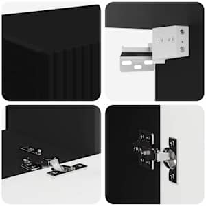 Sestava TV skříněk Nástěnný 5 pcs Černá kompozitní dřevo - obrázek 9