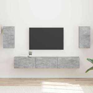 Komplet TV omaric 5 pcs Betonsko siva Konstruiran les