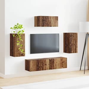 Sestava TV skříněk Nástěnný 5 pcs Staré dřevo kompozitní dřevo - obrázek 4