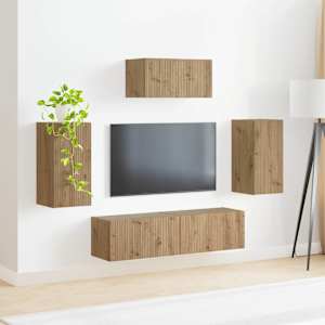 Sestava TV skříněk 5 pcs Artisanový dub kompozitní dřevo - obrázek 4