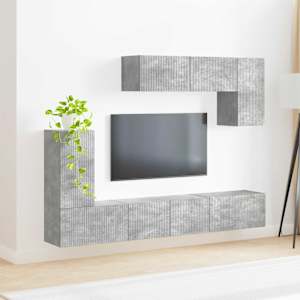 Sestava TV skříněk 4 pcs Betonově šedá kompozitní dřevo - obrázek 4