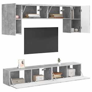 Sestava TV skříněk 4 pcs Betonově šedá kompozitní dřevo - obrázek 3