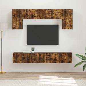 Sestava TV skříněk Nástěnný 4 pcs Kouřový dub kompozitní dřevo