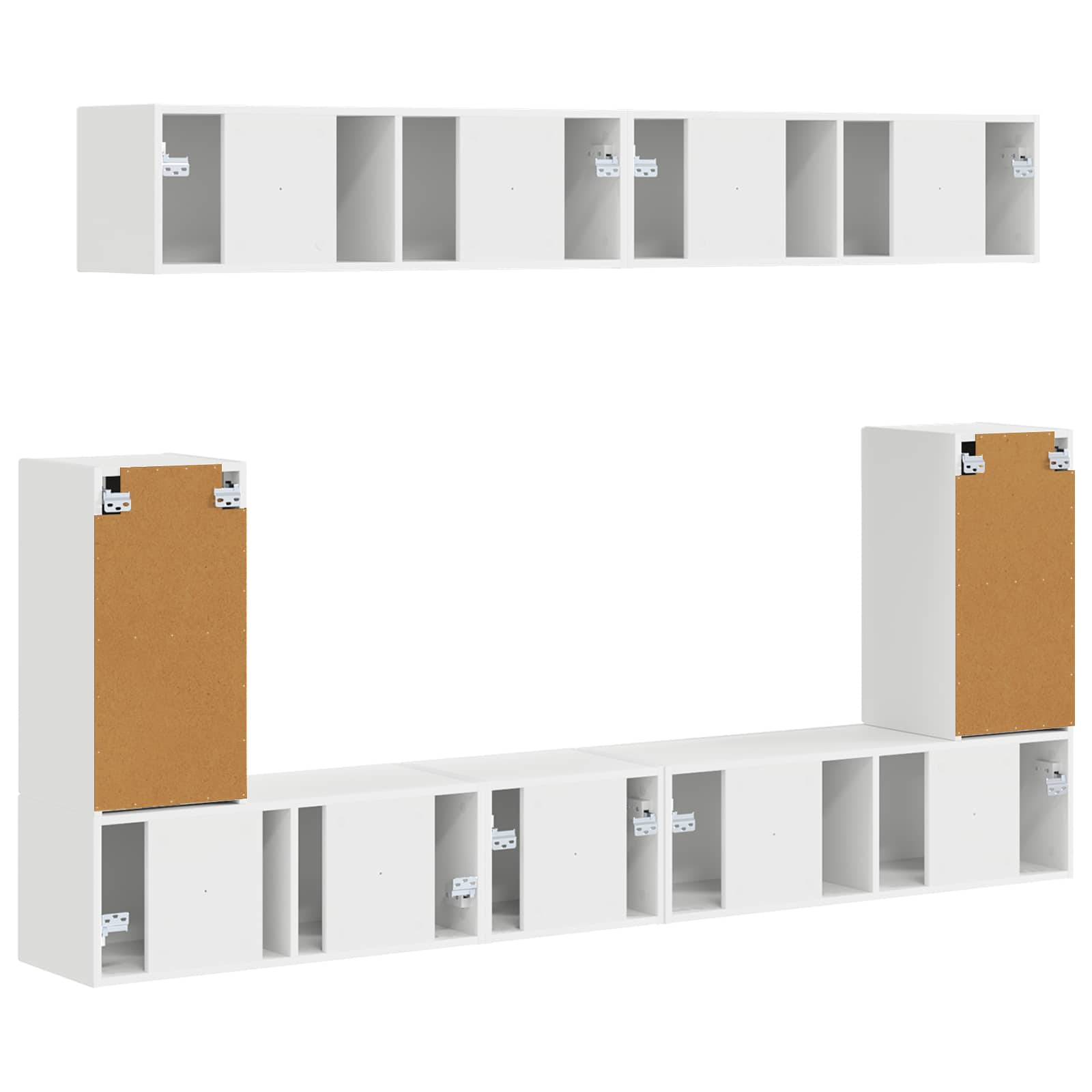 Telerikapi komplekt Seinale kinnitatav 5 pcs Valge Tehispuit 10 Kõik vajalik sinu aeda ja koju! Telerikapi komplekt Seinale kinnitatav 5 pcs Valge Tehispuit - Image 10